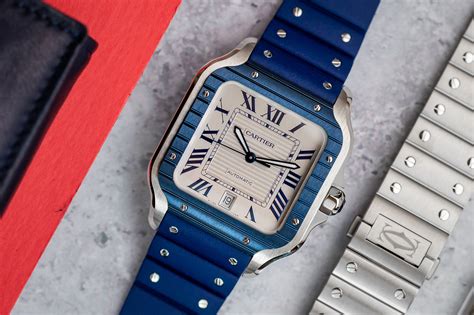 cartier blue rubber strap|must de cartier watch strap.